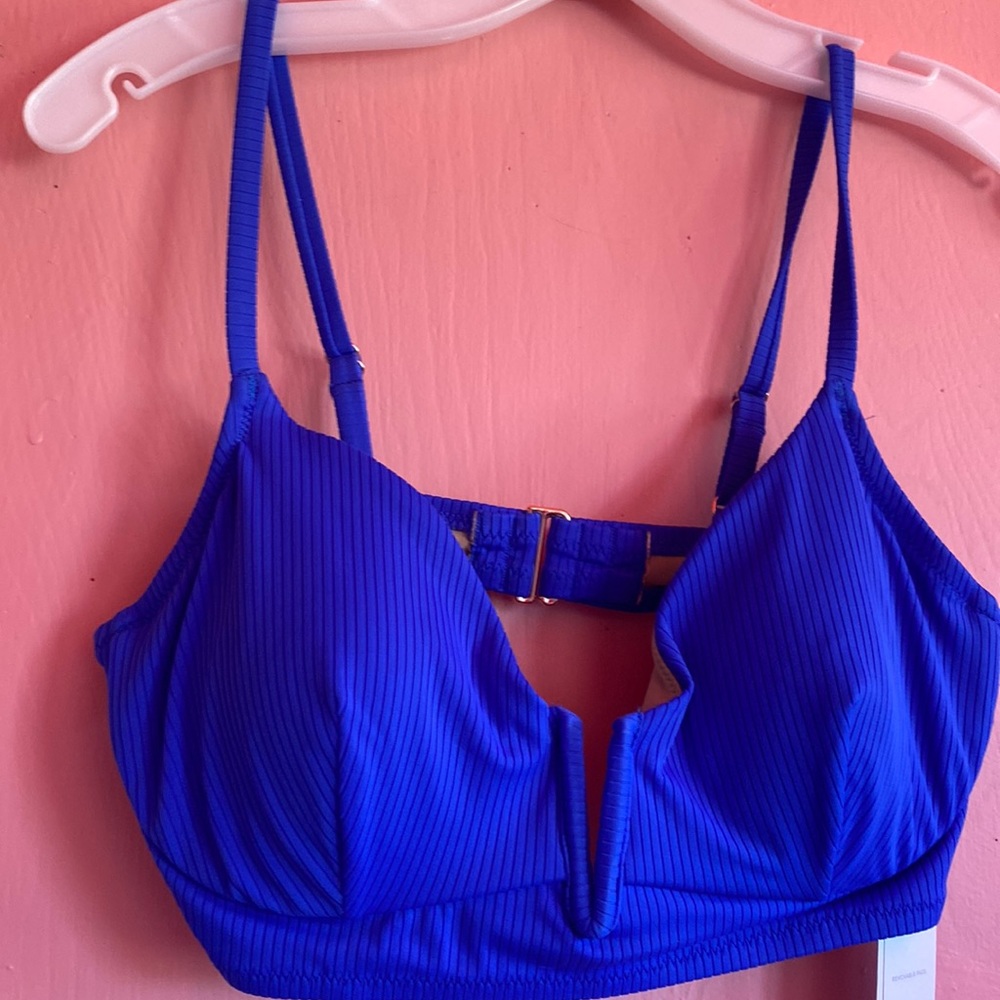 NWT blue bikini top